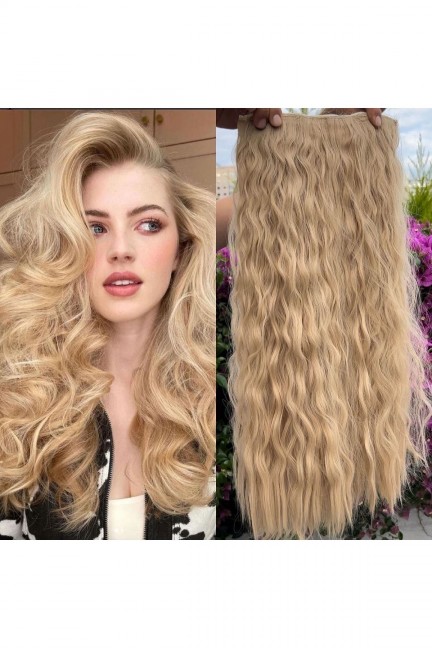 Açık Karamel Yarımay +2 Yan Dalgalı Çıt Çıt - 65 Cm Fiber Sentetik Açık Karamel Yarımay +2 Yan Dalgalı Çıt Çıt - 65 Cm Fiber Sentetik