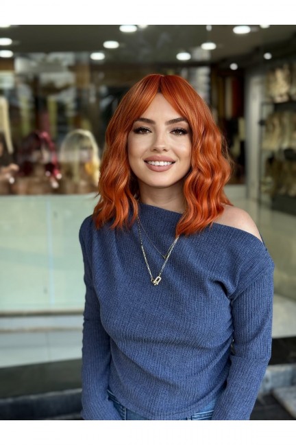 Bakır Kısa Dalgalı Peruk Model Bakır Kısa Dalgalı Peruk Model