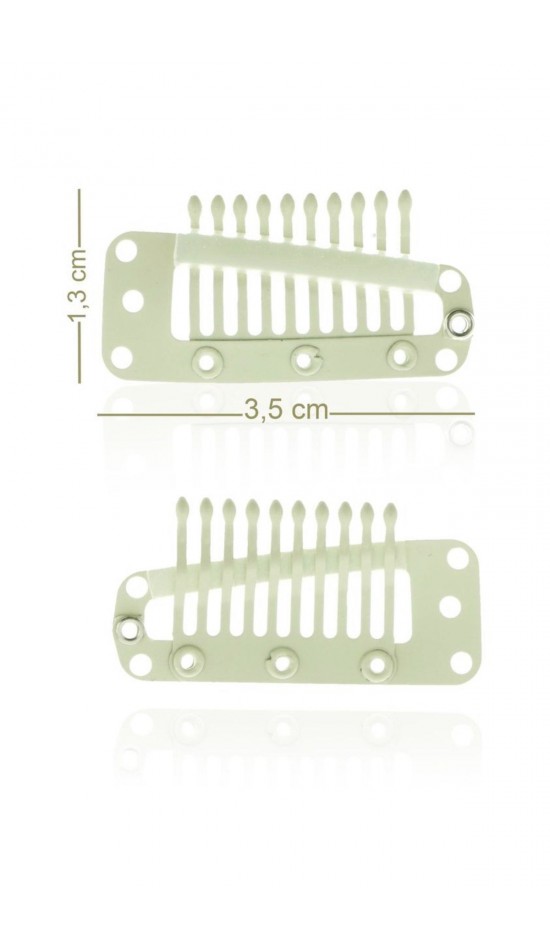 Büyük Boy Peruk-yarımay Çıt Çıtı Metal Klips 10 Adet