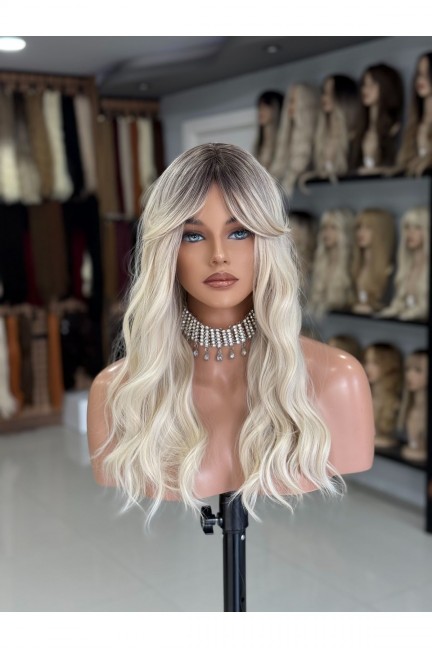 Dipler Kumral Uçlar Platin Vip Dalgalı Saç Peruk Dipler Kumral Uçlar Platin Vip Dalgalı Saç Peruk