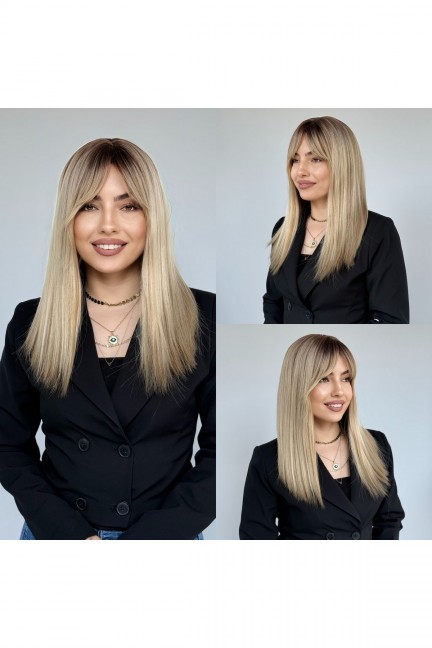 En Ler Röfleli Sıcak Sarı Ombreli Vip Peruk En Ler Röfleli Sıcak Sarı Ombreli Vip Peruk