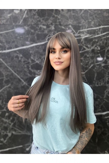 Gri Düz Perçemli Peruk Lana 13 Gri Düz Perçemli Peruk Lana 13