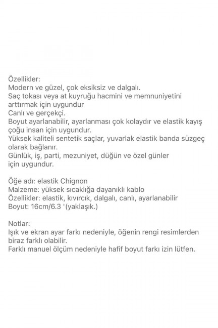 İthal lüks fiber lastikli postiş peruk hazır dağınık topuz saç tokası siyah 2 İthal lüks fiber lastikli postiş peruk hazır dağınık topuz saç tokası siyah 2