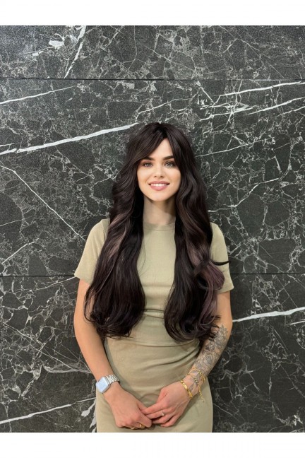 Kahve Dalgalı Perçemli Röfleli Peruk Model Ceren10 Kahve Dalgalı Perçemli Röfleli Peruk Model Ceren10