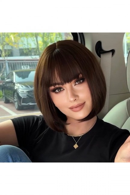 Kahve Tonu Perçemli Küt Model Kahve Tonu Perçemli Küt Model