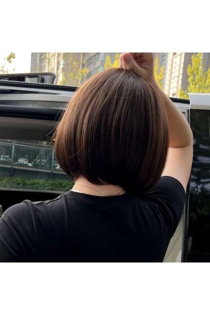 Kahve Tonu Perçemli Küt Model Kahve Tonu Perçemli Küt Model