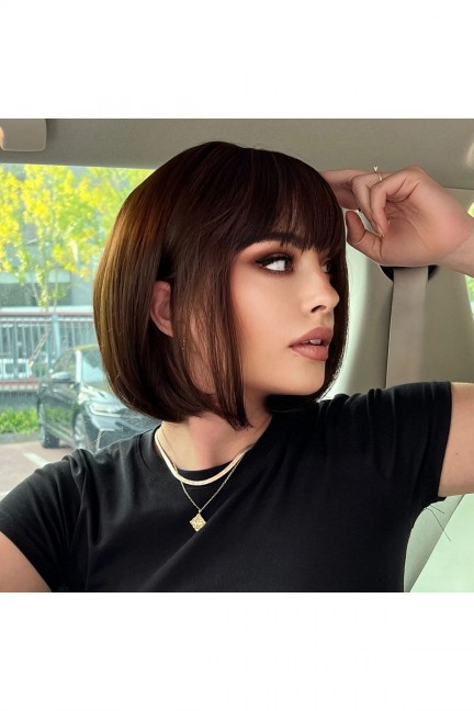 Kahve Tonu Perçemli Küt Model Kahve Tonu Perçemli Küt Model