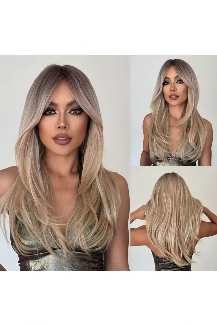 Katlı Kesimli Düz Uzun Perçemli Sıcak Sarı Soğuk Sarı Işıltılı Özel Peruk Model Katlı Kesimli Düz Uzun Perçemli Sıcak Sarı Soğuk Sarı Işıltılı Özel Peruk Model