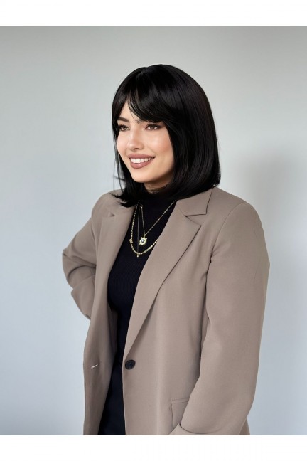 Kısa Siyah Bob Vip Peruk Kısa Siyah Bob Vip Peruk