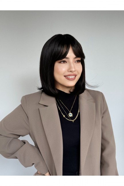 Kısa Siyah Bob Vip Peruk Kısa Siyah Bob Vip Peruk