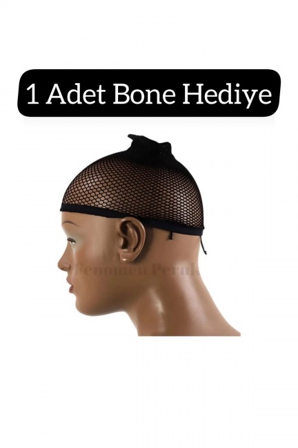 Koyu Kahve Uzun Perçemli Vip Peruk - Bone Hediye Koyu Kahve Uzun Perçemli Vip Peruk - Bone Hediye