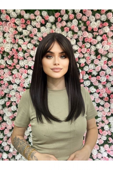 Koyu Kestane Düz Omuz Hizasında Peruk Model Zoe12 Koyu Kestane Düz Omuz Hizasında Peruk Model Zoe12