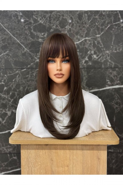 Kumral Katlı Kesimli Peruk Model Kumral Katlı Kesimli Peruk Model