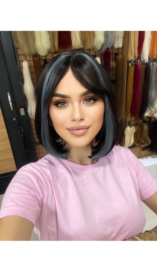 Luxury Bob Perçemli Peruk Model Doğa9