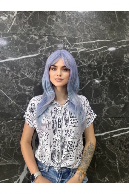 Luxury Düz Perçemli Deniz Mavisi Peruk Zoya 21 Luxury Düz Perçemli Deniz Mavisi Peruk Zoya 21