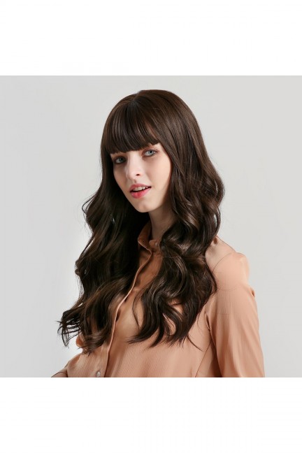 Luxury Kahve Dalgalı Perçemli Peruk Model Luxury Kahve Dalgalı Perçemli Peruk Model