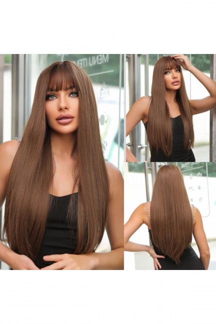 Luxury Lansman Kumral Düz Peruk Luxury Lansman Kumral Düz Peruk