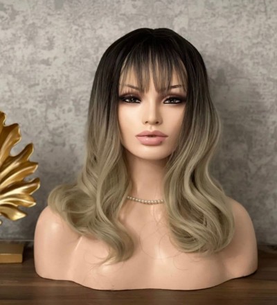 Luxury Özel Kısa Ombreli Perçemli Peruk