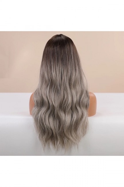 Luxury Özel Vip Siyah Gri Dalgalı Peruk Luxury Özel Vip Siyah Gri Dalgalı Peruk