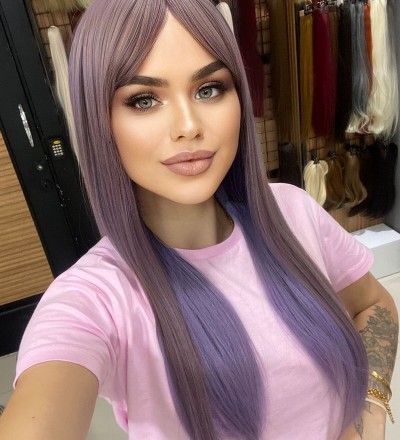 Luxury Perçemli Düz Peruk Model Doğa8