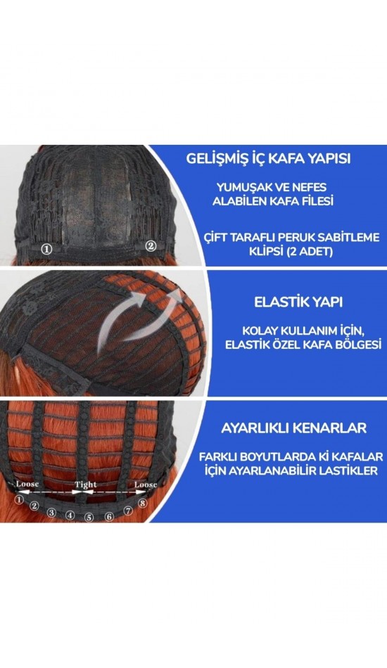 Luxury Perçemli Siyah 55-60 Cm Uzunlukta Peruk