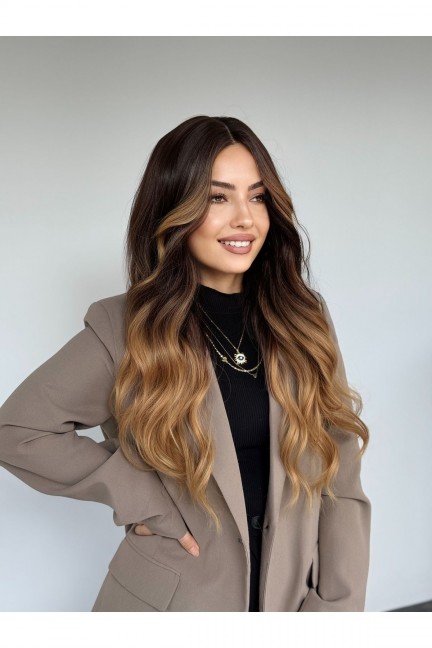Luxury Perçemsiz Ombreli Ön Işıltılı Vip Peruk Luxury Perçemsiz Ombreli Ön Işıltılı Vip Peruk