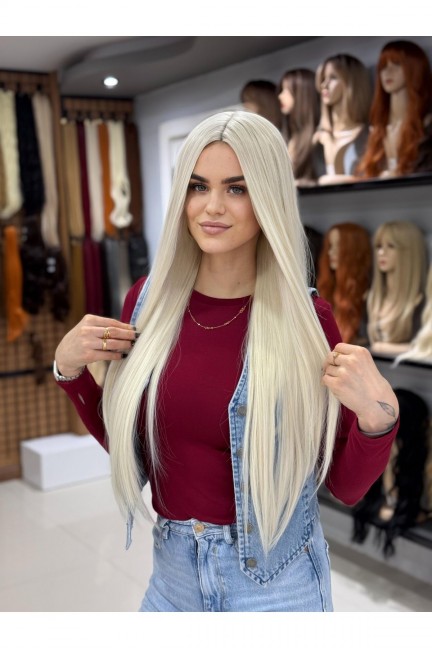 Luxury Vip Soğuk Sarı Perçemsiz Peruk Luxury Vip Soğuk Sarı Perçemsiz Peruk