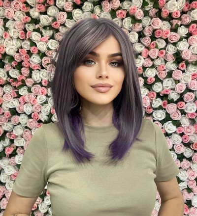 Ombreli Lila Mor Ombreli Özel Peruk Model Alex22