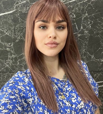 Özel Perçemli Düz Perçemli Peruk Olga 2