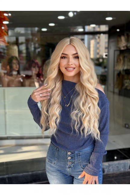 Platin Yoğun Dalgalı Luxury Tam Peruk Saç Platin Yoğun Dalgalı Luxury Tam Peruk Saç