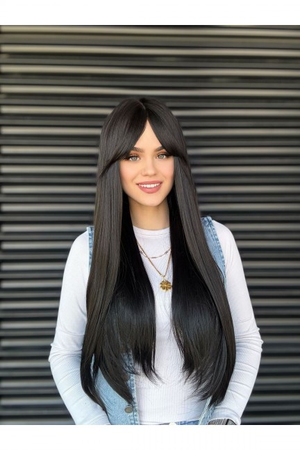 Siyah Düz Peruk Model - Yeni Sezon Siyah Düz Peruk Model - Yeni Sezon