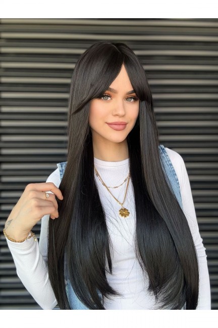 Siyah Düz Peruk Model - Yeni Sezon Siyah Düz Peruk Model - Yeni Sezon