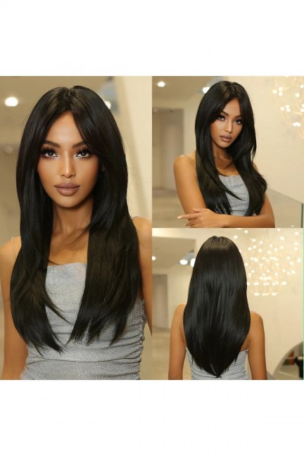 Siyah En Özel Düz Perçemli Vip Peruk Model Siyah En Özel Düz Perçemli Vip Peruk Model