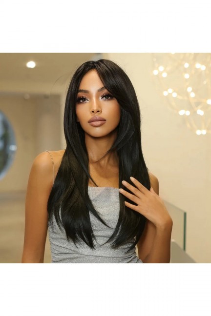 Siyah En Özel Düz Perçemli Vip Peruk Model Siyah En Özel Düz Perçemli Vip Peruk Model