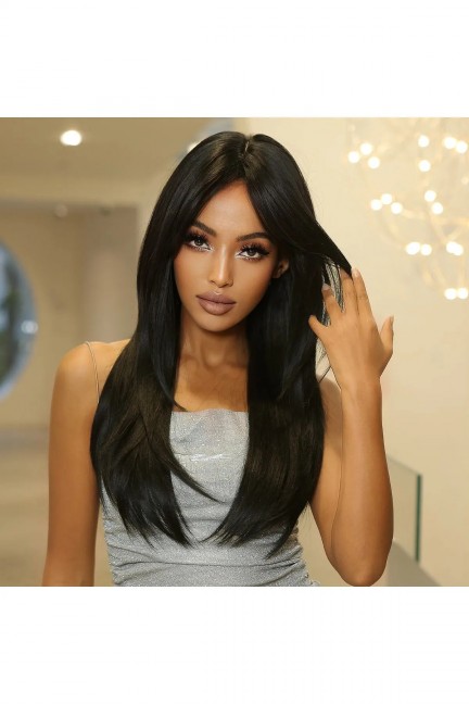 Siyah En Özel Düz Perçemli Vip Peruk Model Siyah En Özel Düz Perçemli Vip Peruk Model