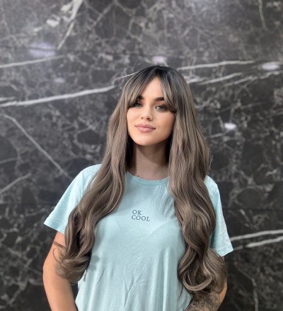 Siyah Gri Dalgalı Perçemli Peruk Model Lana 1
