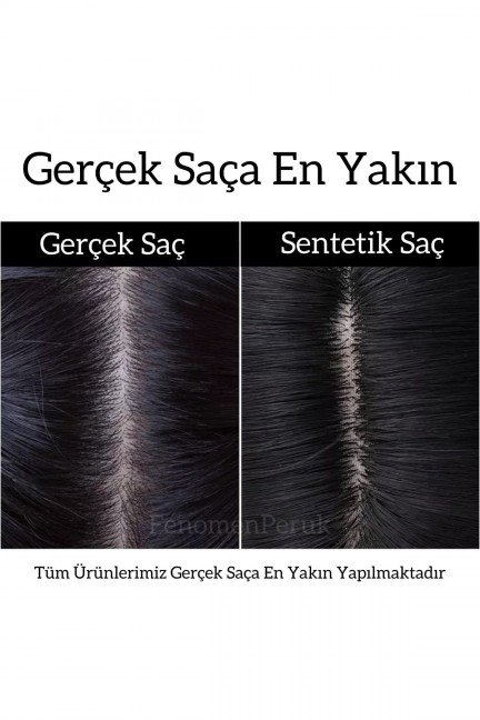 Siyah Perçemsiz Dalgalı Luxury Peruk