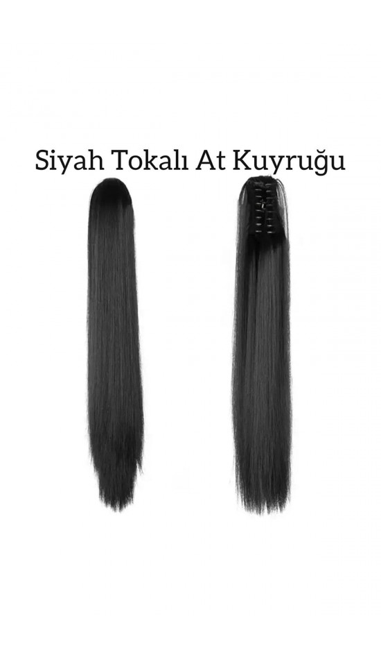 Siyah Tokalı At Kuyruğu 75 Cm - 220 Gram Ağırlıkta