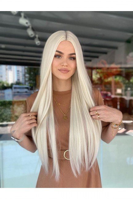 Soğuk Sarı Perçemsiz 75-80 Cm Vip Peruk Soğuk Sarı Perçemsiz 75-80 Cm Vip Peruk