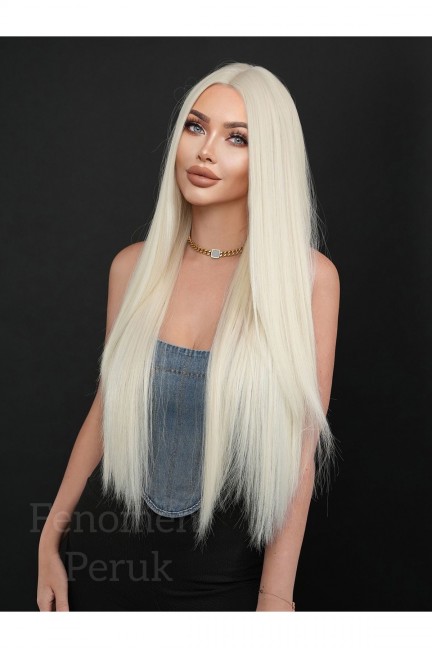 Soğuk Sarı Perçemsiz Düz Doğal Vip Peruk Soğuk Sarı Perçemsiz Düz Doğal Vip Peruk