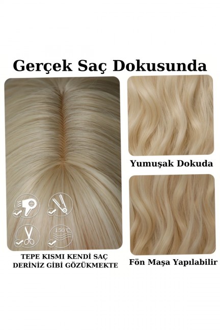 Soğuk Sarı Su Dalgalı Perçemli Peruk Soğuk Sarı Su Dalgalı Perçemli Peruk
