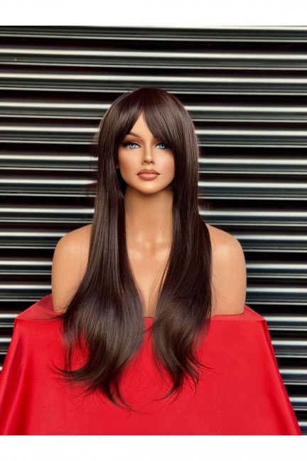 Vişne Kahve Düz Peruk Model 70-75 Cm Uzunlukta Wiglose 33 Vişne Kahve Düz Peruk Model 70-75 Cm Uzunlukta Wiglose 33