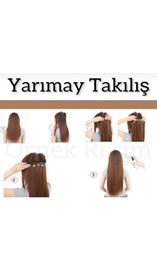 Yarımay+2 Yan Açık Ombreli Maşa Dalgalı Çıt Çıt