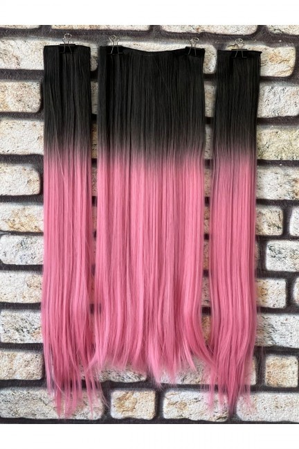 Yarımay+2 Yan Siyah Pembe Düz Çıt Çıt